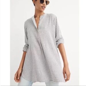 Madewell Wellspring Tunic Popover Shirt Sz S in Windowpane